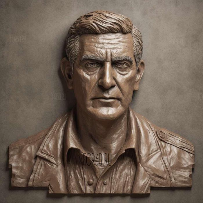 George Clooney 4 stl model for CNC